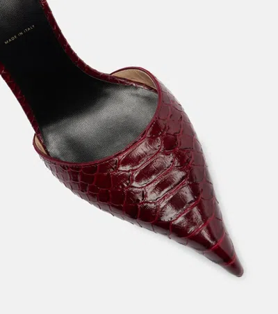 Tom Ford Python-effect Stiletto T-strap Pumps In Red