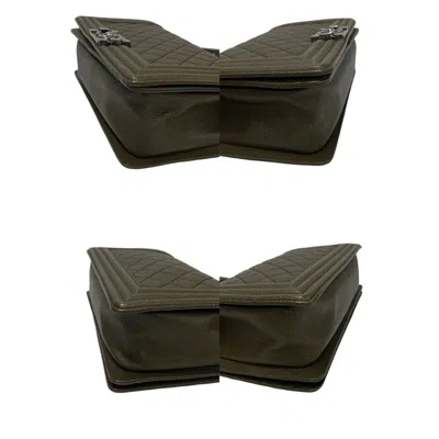 Pre-owned Chanel Khaki Leather Shoulder Bag ()