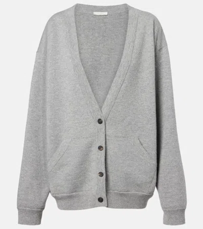 The Row Lonn Oversized Cashmere Cardigan In Gray