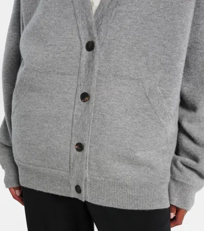 The Row Lonn Oversized Cashmere Cardigan In Gray