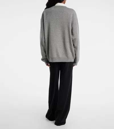 The Row Lonn Oversized Cashmere Cardigan In Gray