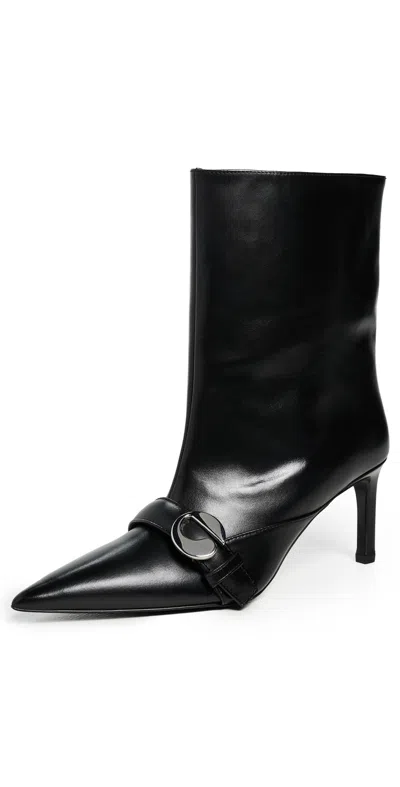 Coperni 70mm Buckle-fastening Pointed-toe Boots In Black