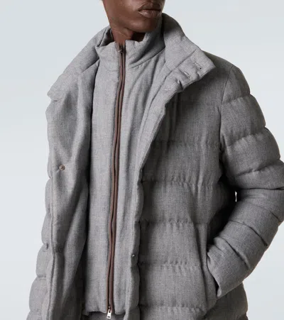 Herno Turtleneck Down Jacket In Gray