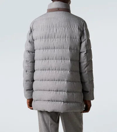 Herno Turtleneck Down Jacket In Gray