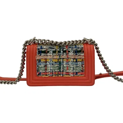Pre-owned Chanel Multi-color Pink Leather Tweed Shoulder Bag ()
