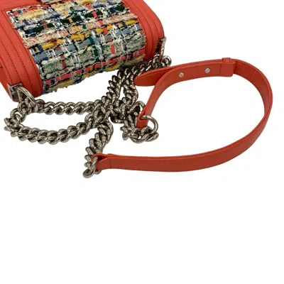 Pre-owned Chanel Multi-color Pink Leather Tweed Shoulder Bag ()
