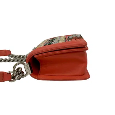 Pre-owned Chanel Multi-color Pink Leather Tweed Shoulder Bag ()