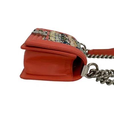 Pre-owned Chanel Multi-color Pink Leather Tweed Shoulder Bag ()