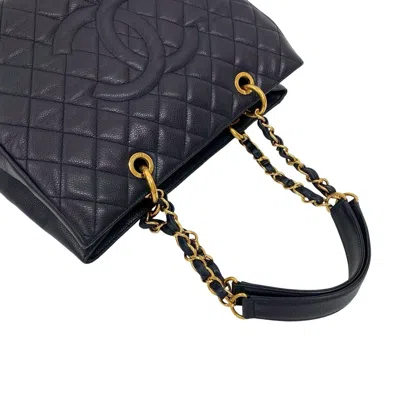 Pre-owned Chanel Navy Grained Calfskin Shoulder Bag Tote Bag ()