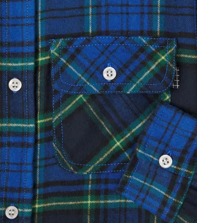 Molo Rozzy Checked Cotton Flannel Shirt In Blue