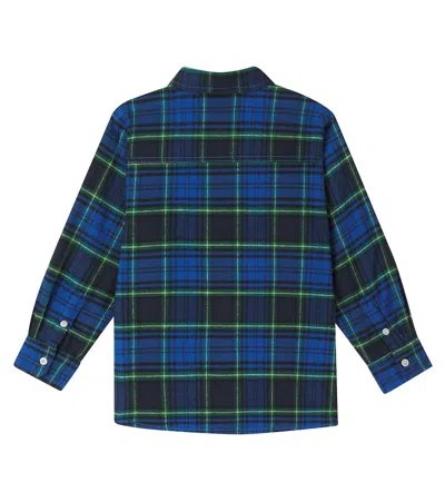 Molo Rozzy Checked Cotton Flannel Shirt In Blue