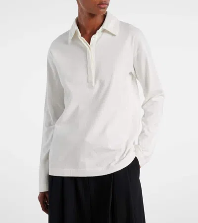 The Row Roddie Cotton Polo Shirt In White