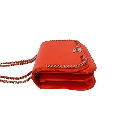 Pre-owned Chanel Orange Leather Pochette Shoulder Bag ()