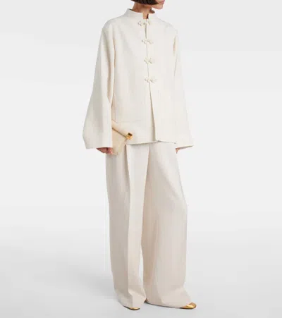 Rohe Relaxed Satin Drawstring Pants In White