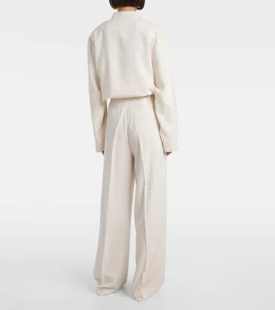 Rohe Relaxed Satin Drawstring Pants In White