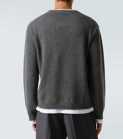 Miu Miu Layered Cashmere Sweater In Gray