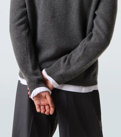 Miu Miu Layered Cashmere Sweater In Gray