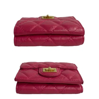 Pre-owned Chanel Pink Leather Wallet (tri-fold) ()