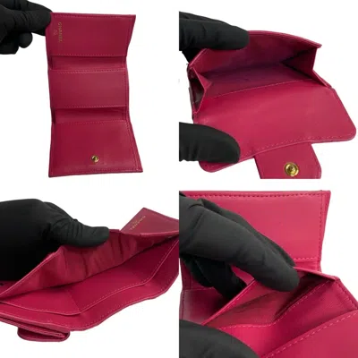 Pre-owned Chanel Pink Leather Wallet (tri-fold) ()