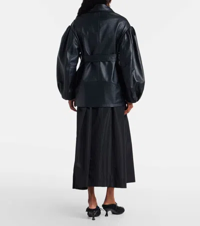 束带皮革机车夹克