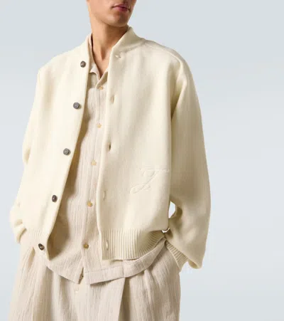 Jacquemus Soft Knit Cardigan Embroidered Detail In Neutral