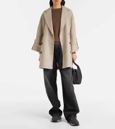 Brunello Cucinelli Women Runners In Techno Fabric And Calfskin With Precious Trim In Black