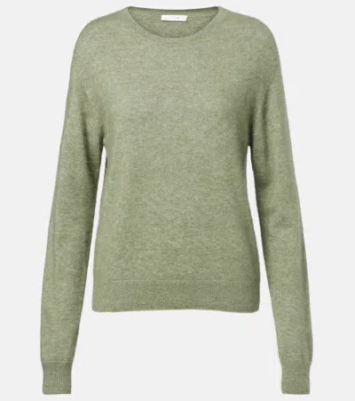 The Row Lorynna Cashmere And Silk-blend Sweater In Green