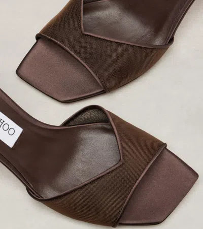Jimmy Choo Skye 70 Mesh Mules In Brown