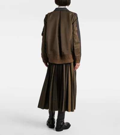 Sacai Double-breasted Wool And Nylon Blazer In Animal Print