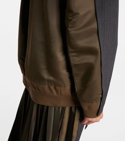 Sacai Double-breasted Wool And Nylon Blazer In Animal Print