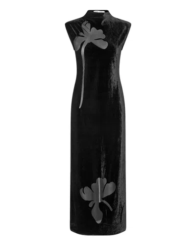 Samsoe & Samsoe Womens Sakalani Sleeveless Velvet Midi Dress Black In Black