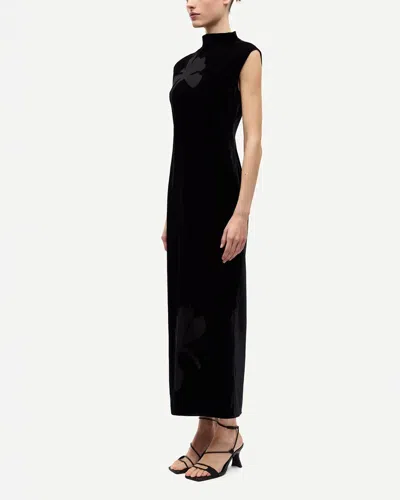 Samsoe & Samsoe Womens Sakalani Sleeveless Velvet Midi Dress Black In Black