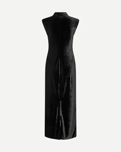 Samsoe & Samsoe Womens Sakalani Sleeveless Velvet Midi Dress Black In Black