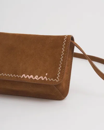 Marni Moca Small Shoulder Bag In Brown