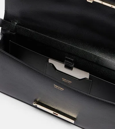 Tom Ford Black Leather Crossbody Bag In Black