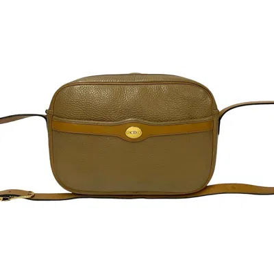 Pre-owned Dior Christian  Beige Brown Leather Pochette Shoulder Bag ()
