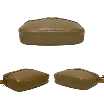 Pre-owned Dior Christian  Beige Brown Leather Pochette Shoulder Bag ()