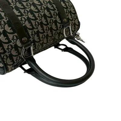 Pre-owned Dior Christian  Black Canvas Leather Boston Bag Handbag ()