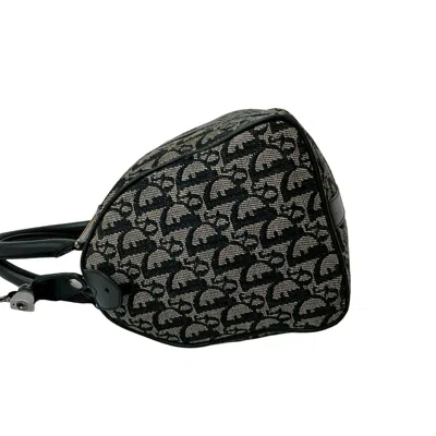 Pre-owned Dior Christian  Black Canvas Leather Boston Bag Handbag ()