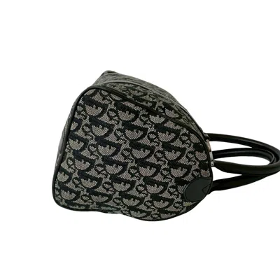 Pre-owned Dior Christian  Black Canvas Leather Boston Bag Handbag ()