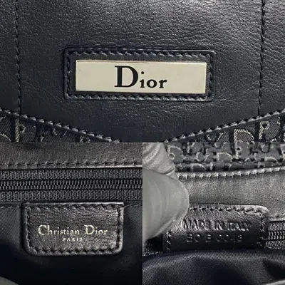 Pre-owned Dior Christian  Black Leather Canvas Handbag Shoulder Bag ()