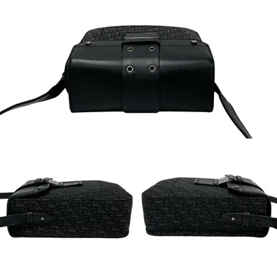 Pre-owned Dior Christian  Black Leather Canvas Shoulder Bag ()