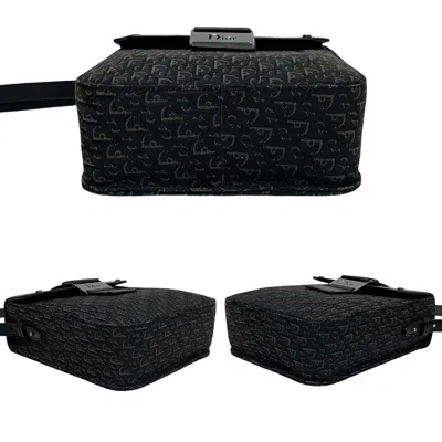 Pre-owned Dior Christian  Black Leather Canvas Shoulder Bag ()