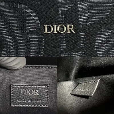 Pre-owned Dior Christian  Black Leather Canvas Tote Bag ()