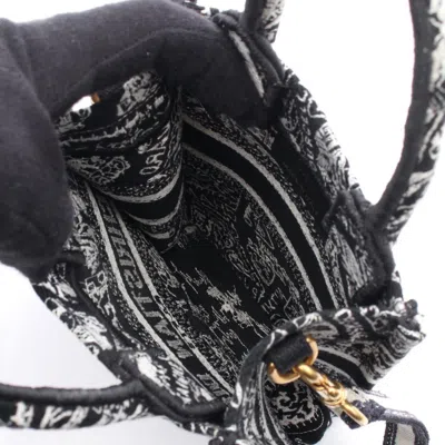 Pre-owned Dior Christian  Black White Canvas Handbag Tote Bag ()
