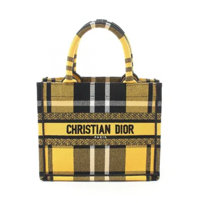Pre-owned Dior Christian  Black White Yellow Canvas Tote Bag ()