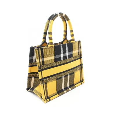 Pre-owned Dior Christian  Black White Yellow Canvas Tote Bag ()