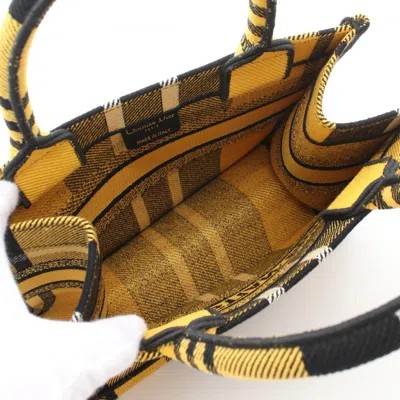 Pre-owned Dior Christian  Black White Yellow Canvas Tote Bag ()