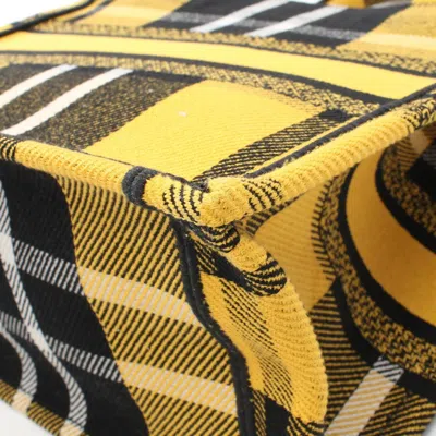Pre-owned Dior Christian  Black White Yellow Canvas Tote Bag ()