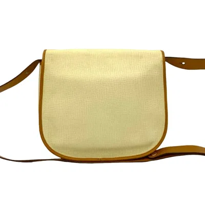 Pre-owned Dior Christian  Brown White Leather Pochette Shoulder Bag ()